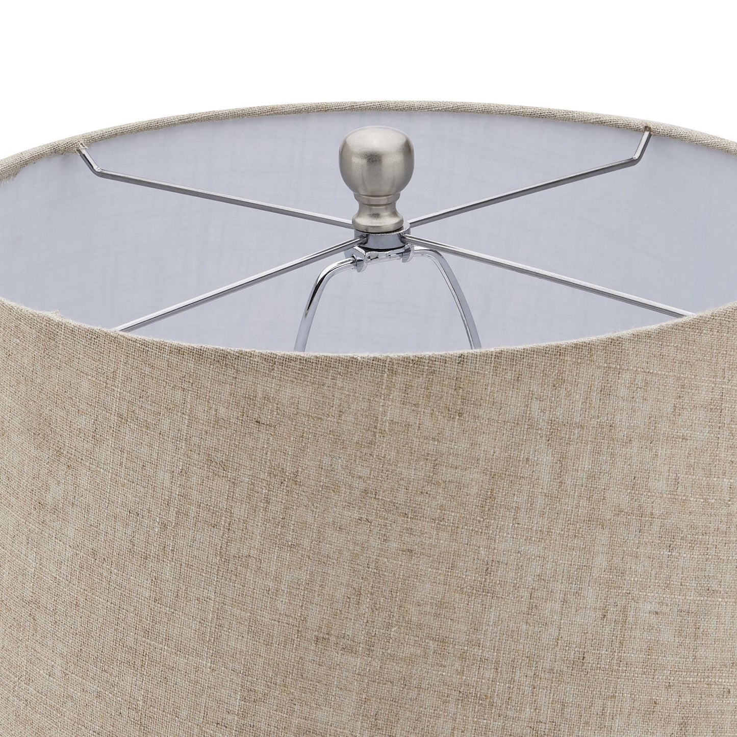 Acantho Grey Ceramic Lamp With Linen Shade