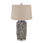 Acantho Grey Ceramic Lamp With Linen Shade