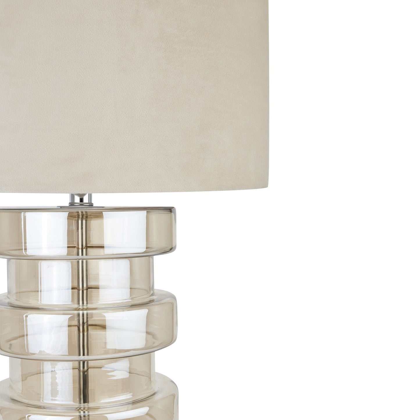 Adonis Metallic Glass Lamp With Velvet Shade