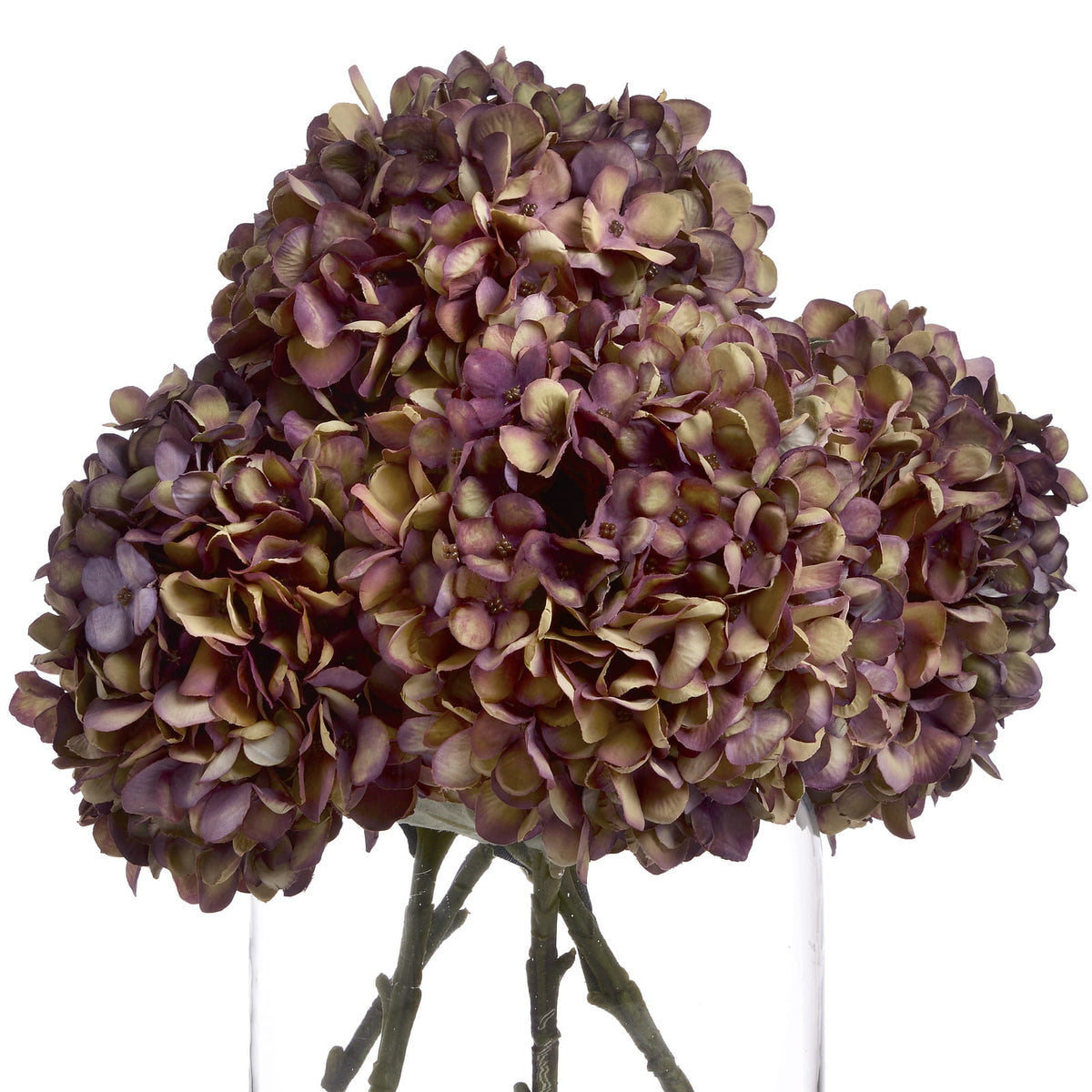 Handcrafted Autumn Burgundy Hydrangea (bunch of 4 stems)