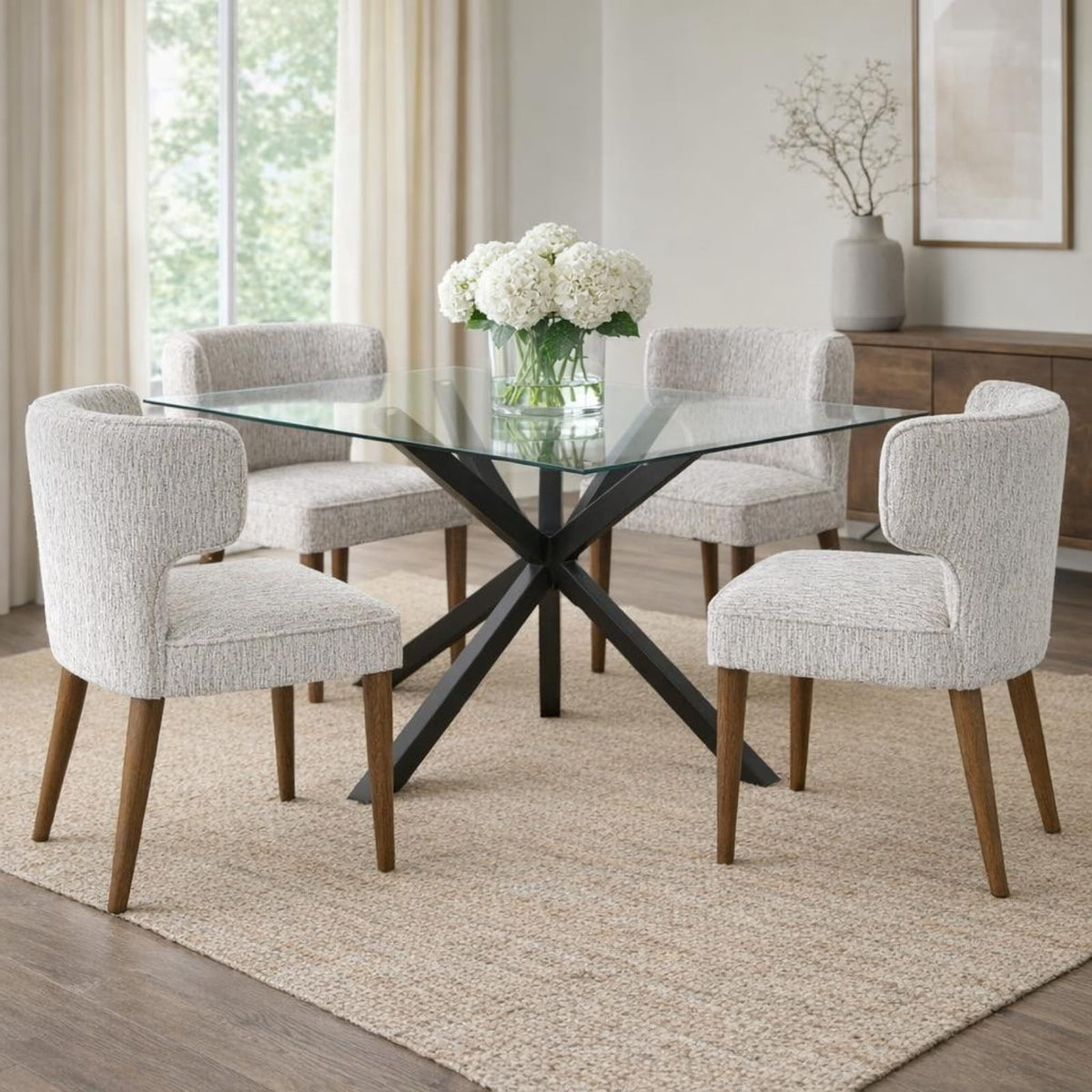 Avia Mist Upholstered Dining Chair x 4