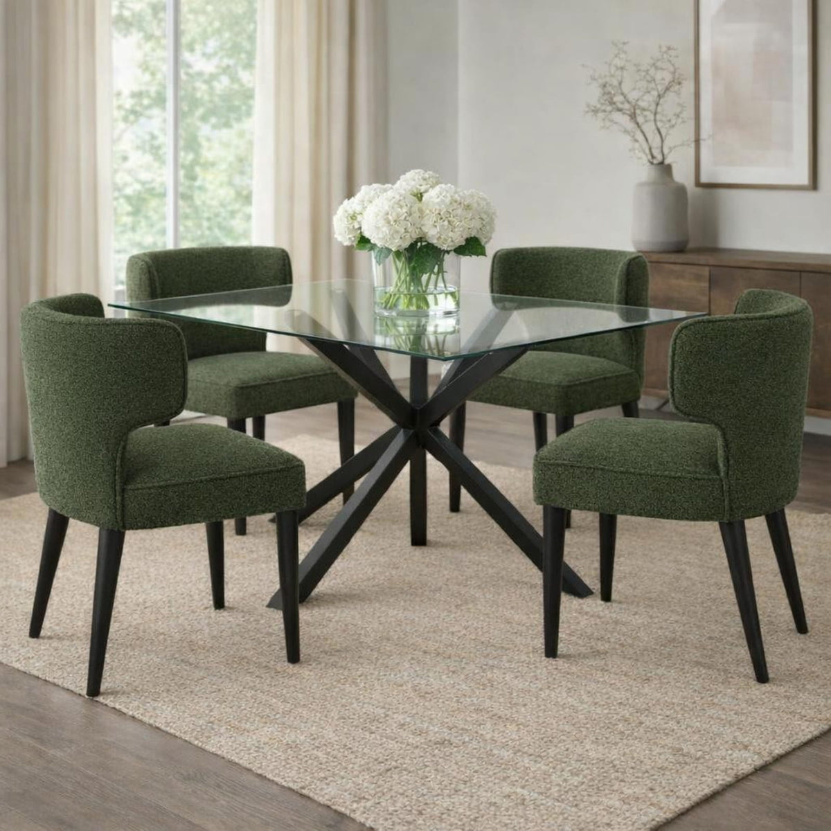 Avia Moss Upholstered  Dining Chair x 4