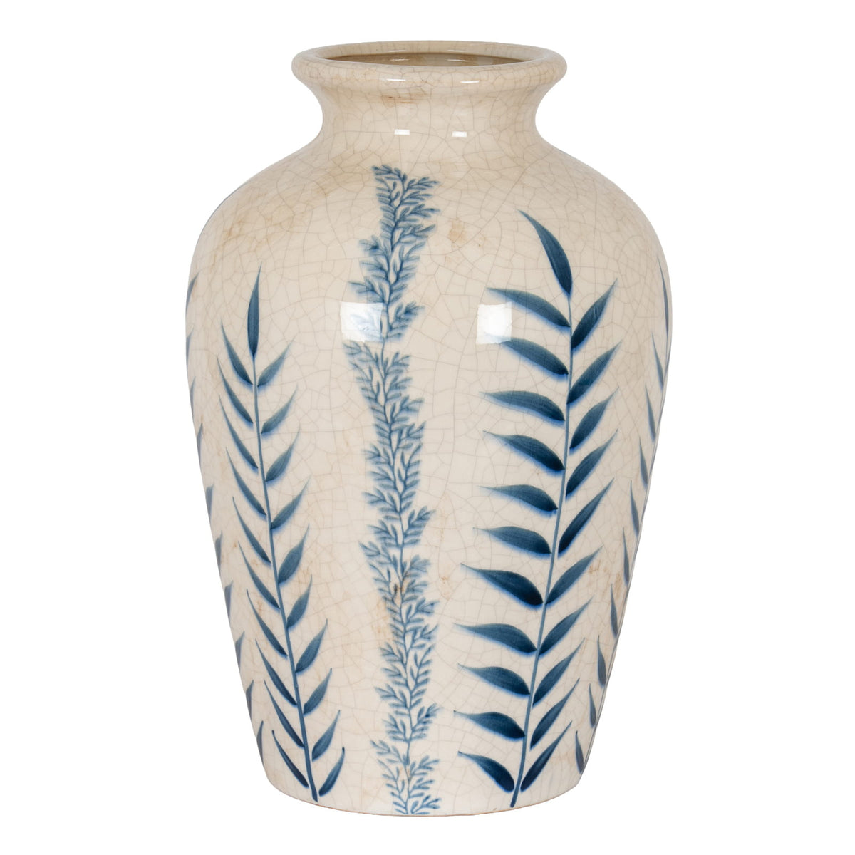 Classic Blue Flora Juniper Vase | Botanical Vase Decor