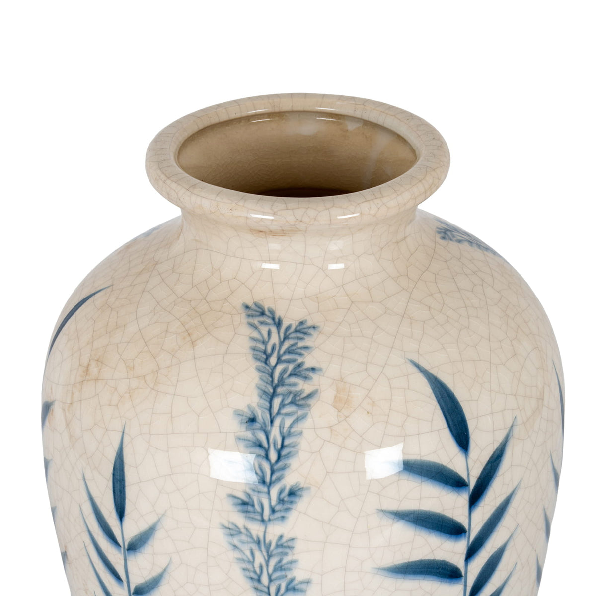 Classic Blue Flora Juniper Vase | Botanical Vase Decor