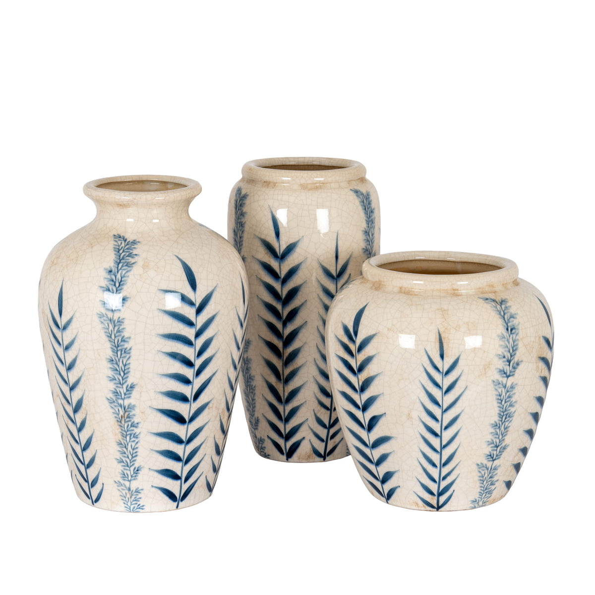 Classic Blue Flora Juniper Vase | Botanical Vase Decor