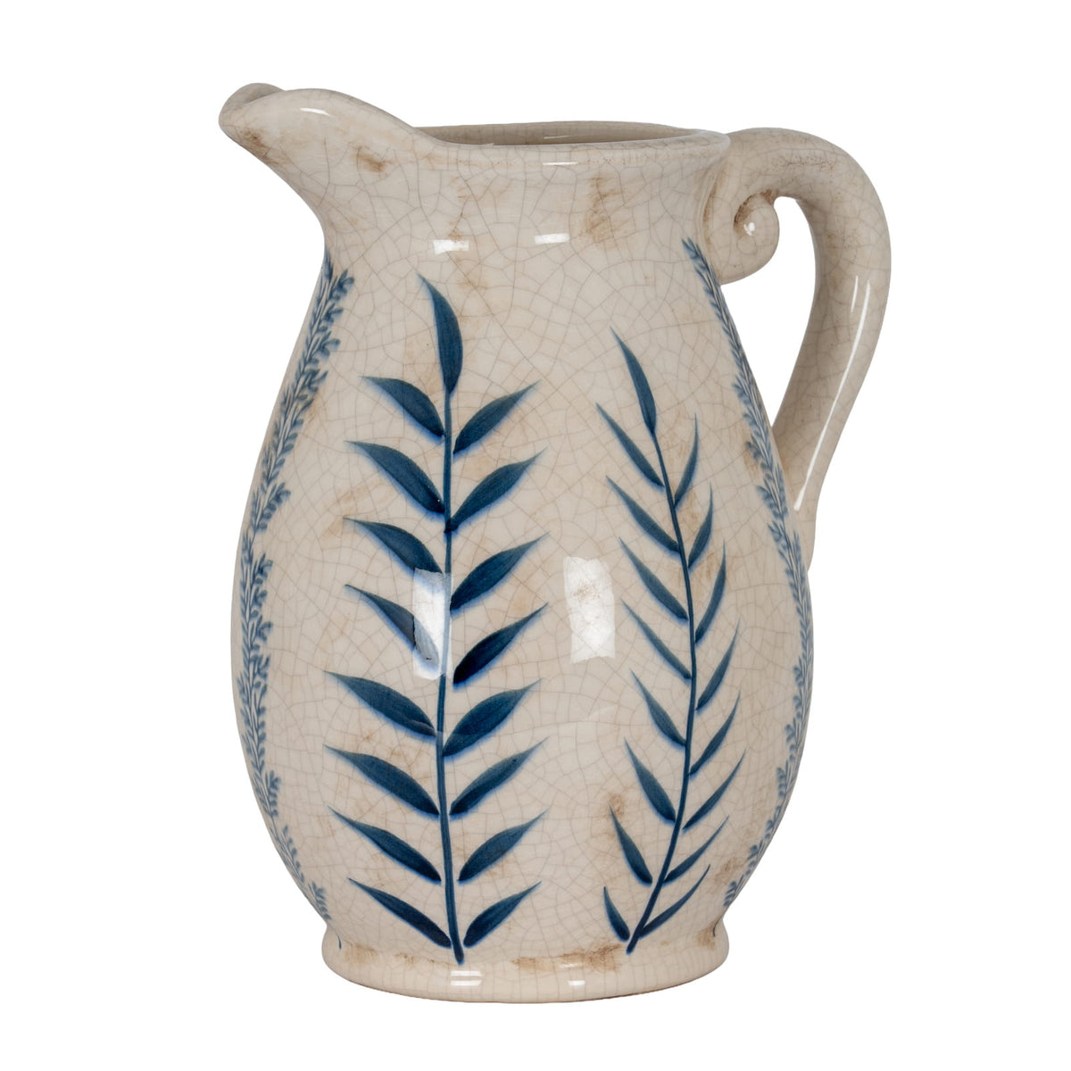 Large Blue Flora Olpe Jug Vase | Statement Vase