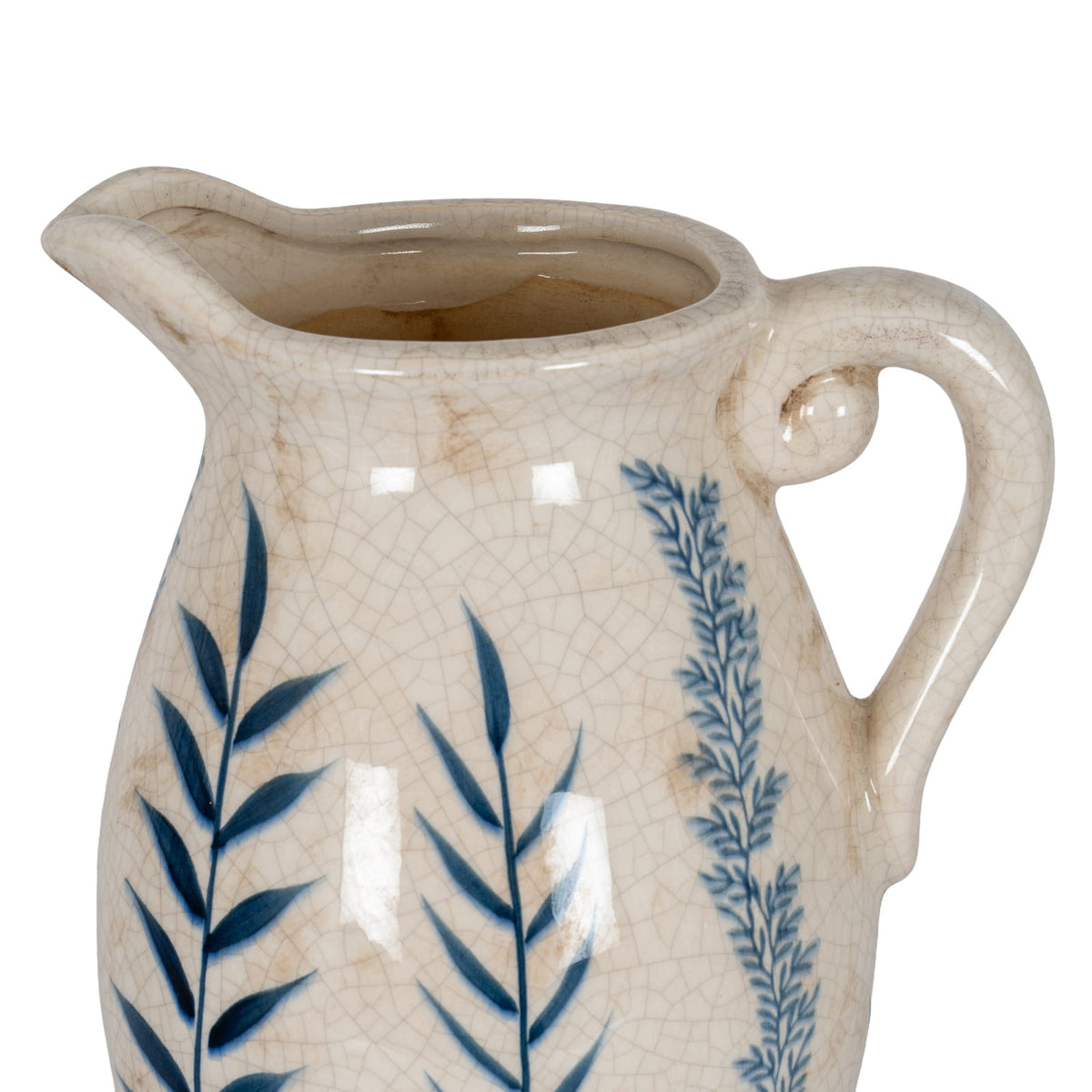 Large Blue Flora Olpe Jug Vase | Statement Vase