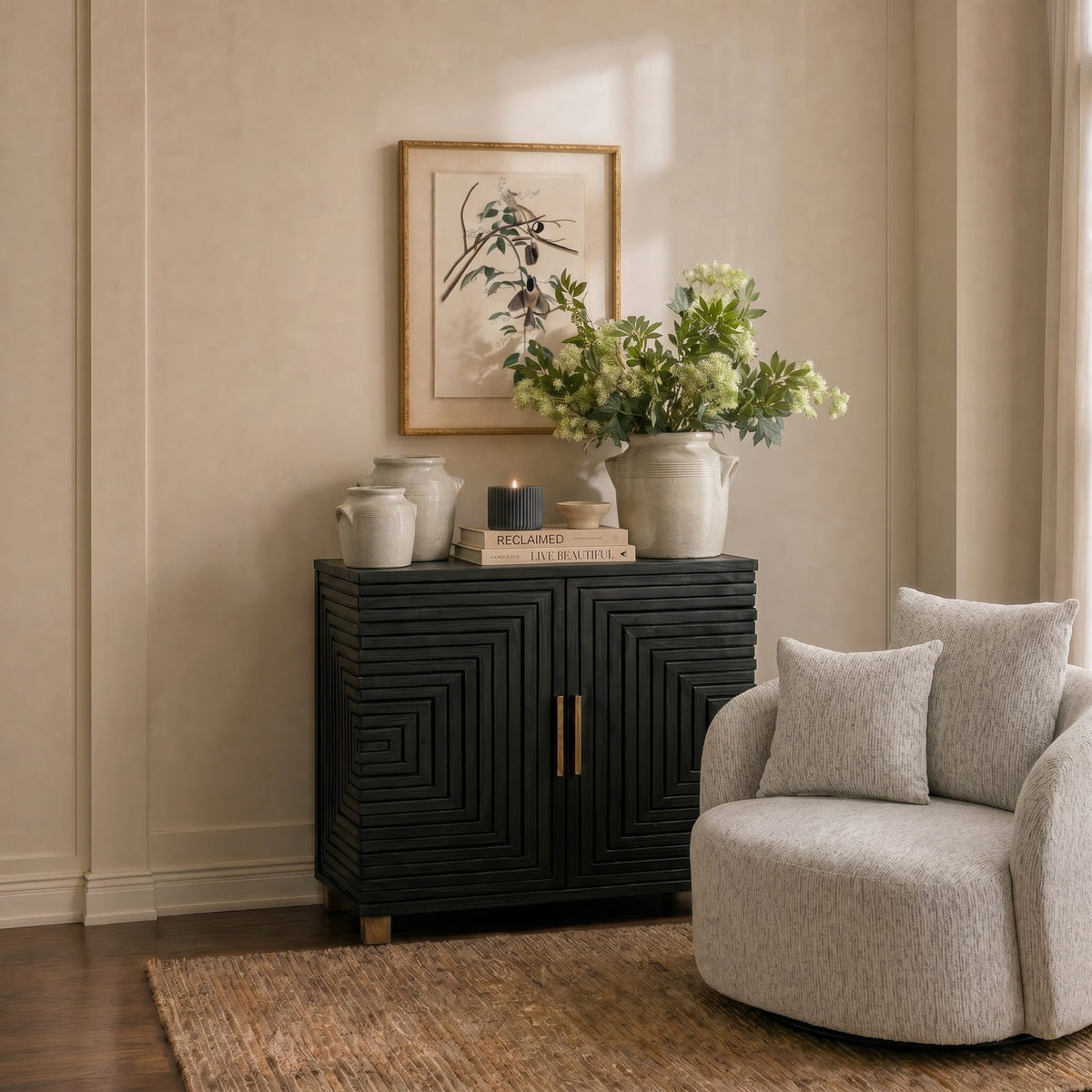 Lennox Black 2 Door Small Sideboard
