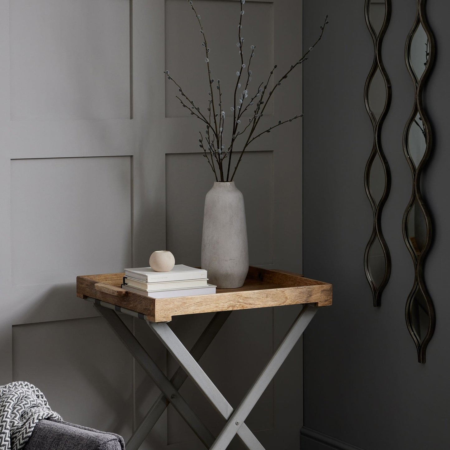 Nordic Grey Collection Butler Tray Table