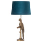 Percy The Parrot Gold Table Lamp With Teal Velvet Shade